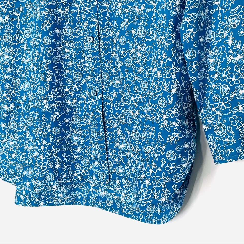 Orvis Women’s Blue Floral Print Long Sleeve Button Down Top Shirt Size 16 NWOT - Picture 3 of 14